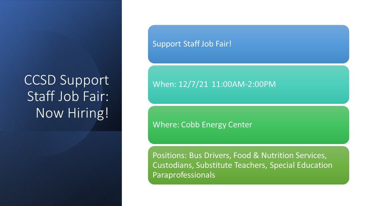 CCSD Support Staff Job Fair Now Hiring 